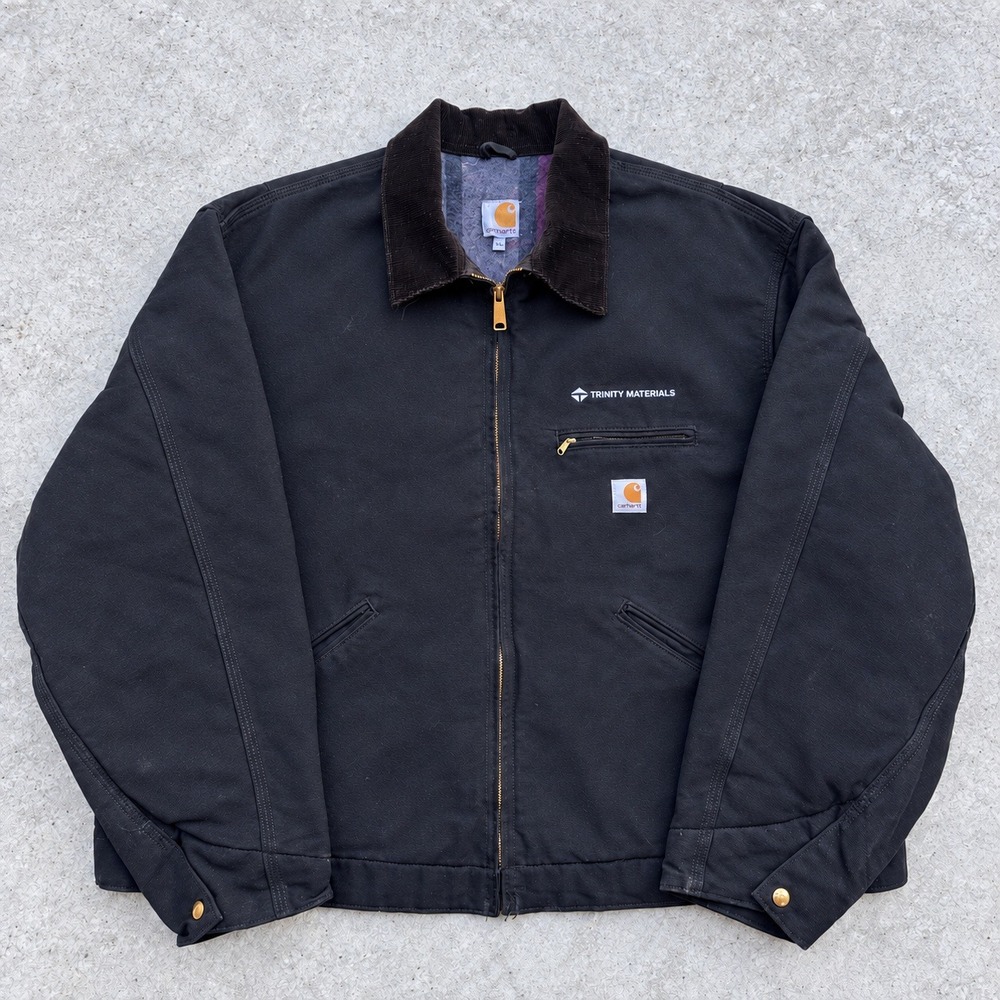 Carhartt Detroit Jacket 3XL Black Blanket Lined Made in USA Duck Canvas J01 BLK